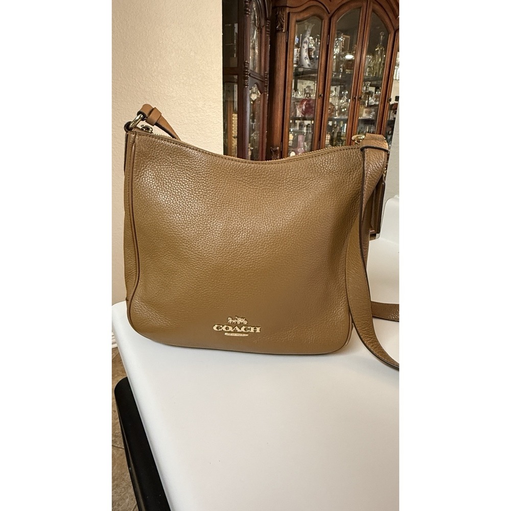 Coach Ellie File Bag 1648 Saddle Brown Pebbled Leather Crossbody Shoulder Bag